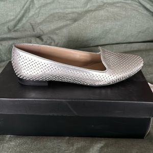 Ladies loafer in silver